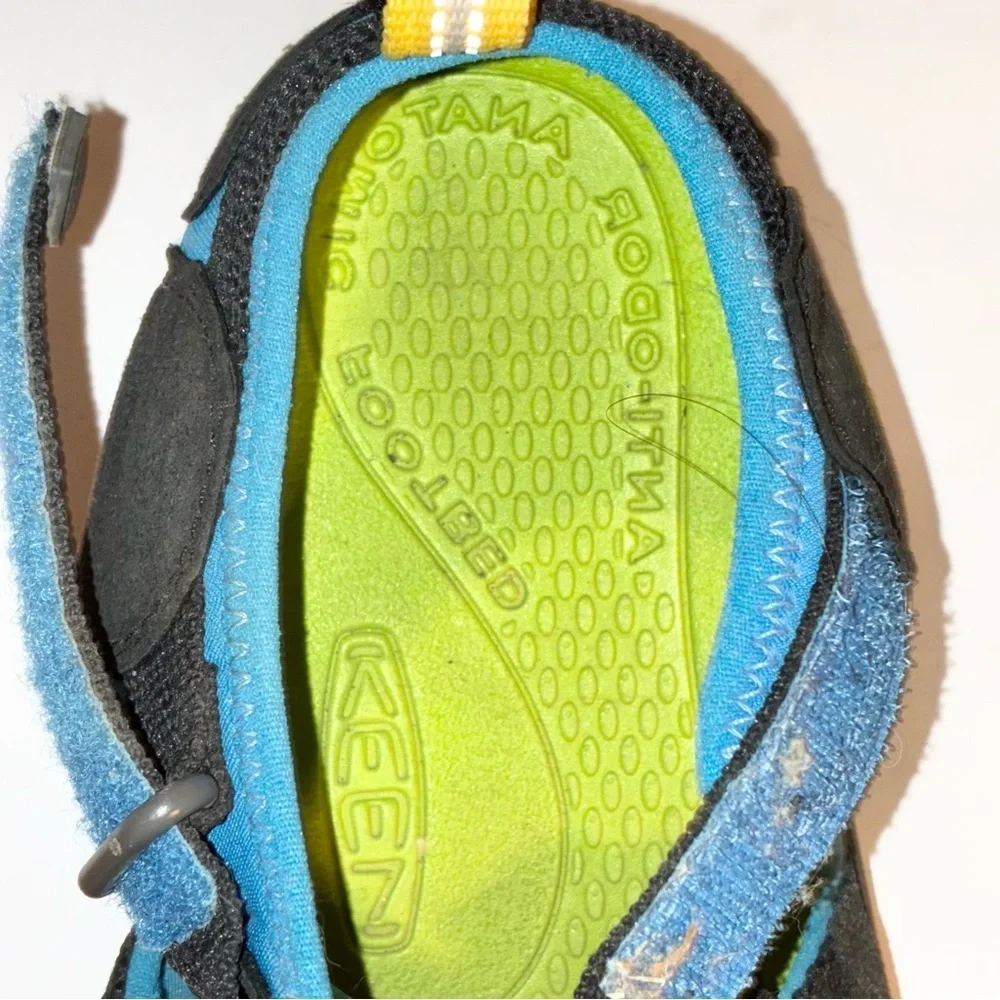 KEEN Kids Newport H2 Sandals Water Shoes Size 3 Blue Green Adjustable Strap